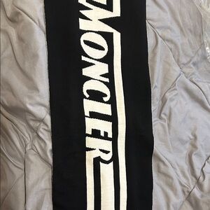 Moncler Bold Black and White Logo Scarf